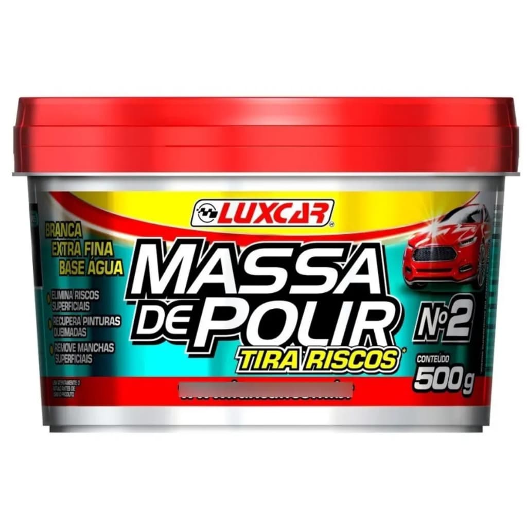 Massa de Polir Luxcar Tira Riscos Cera Automotiva Elimina Riscos Pintura Carro Moto
