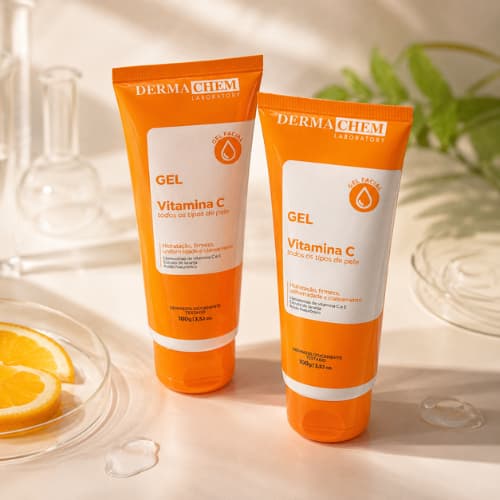 Gel Facial Anti Idade Com Lipossomas Vitamina C Dermachem 100g