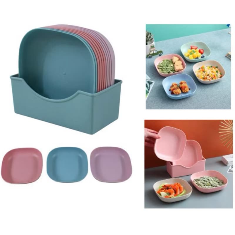 KIT 30 PRATOS SOBREMESA 14CM + SUPORTE VEM COM PRATOS COLORIDOS PARA LANCHE CRIANÇAS