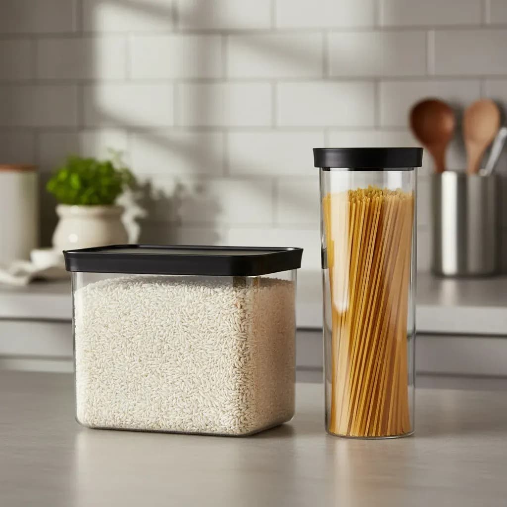 2 Potes Herméticos Para Arroz e Macarrão - HELSIM