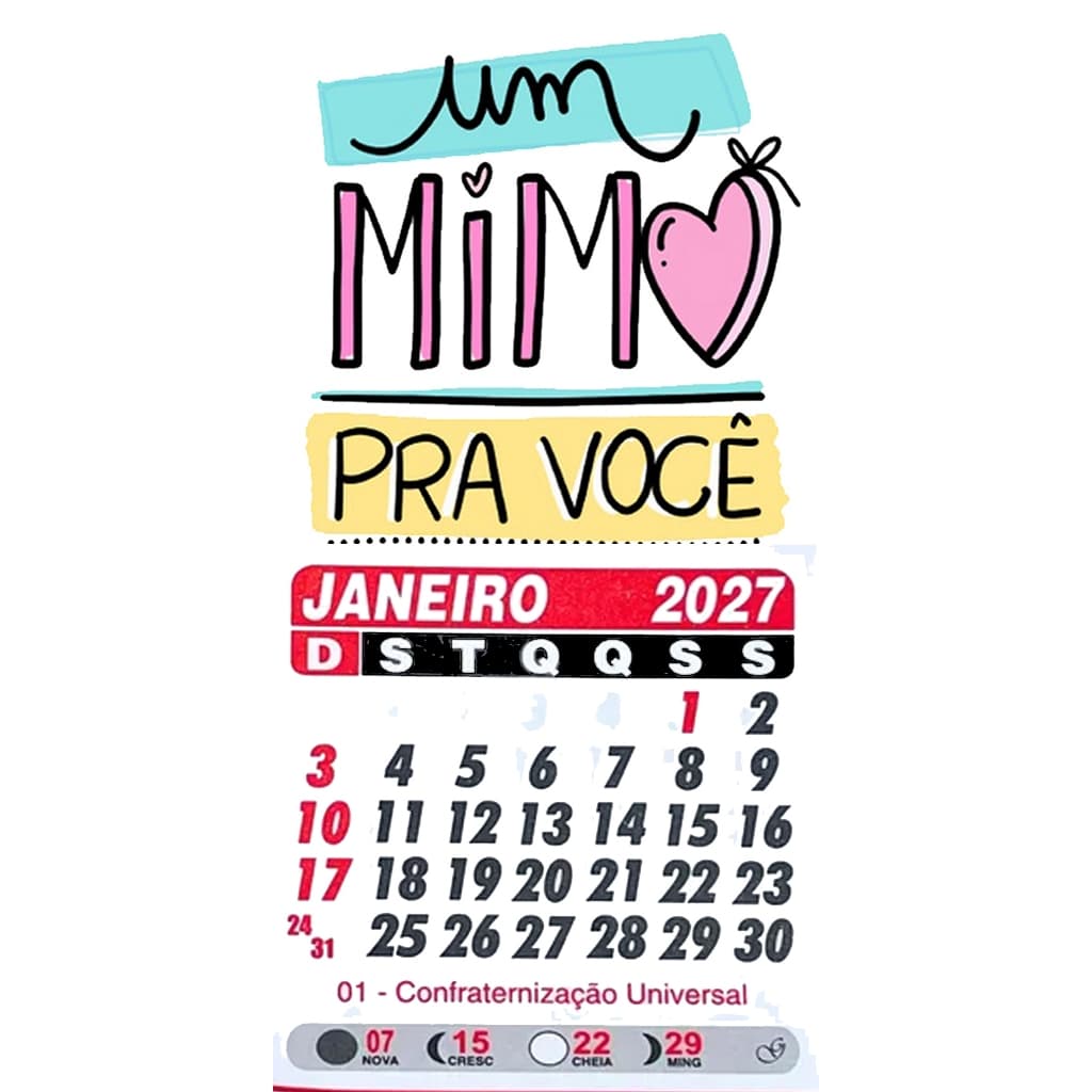 Mini calendário 2027 personalizados c imã de geladeira, logo empresa, foto, lembrancinha, brindes