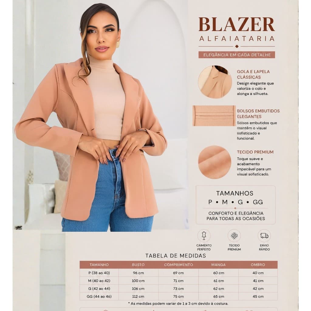 blazer  feminino alfaiataria