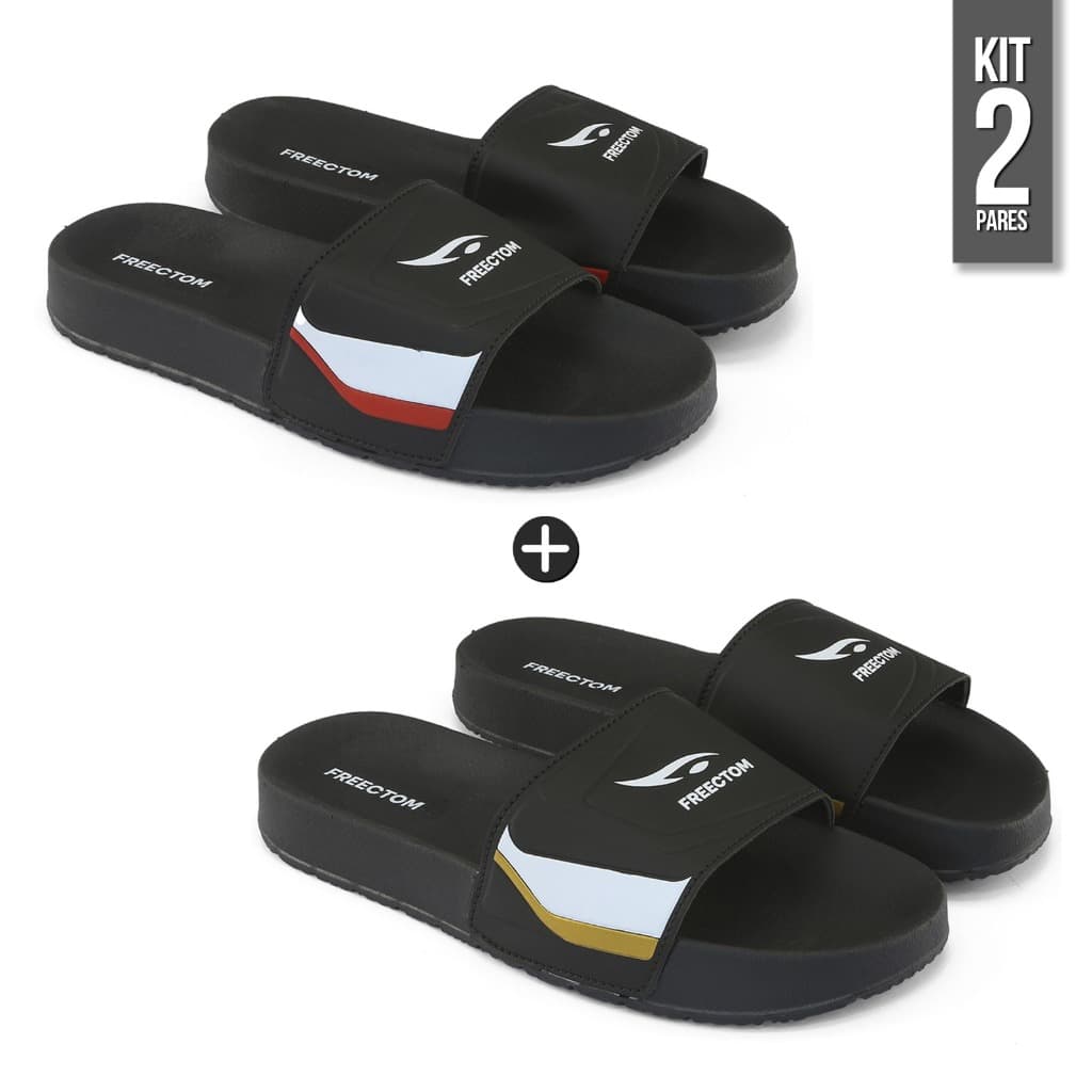 Kit 2 Chinelo Slide Masculino Macio Leve Barato Envio Rapido