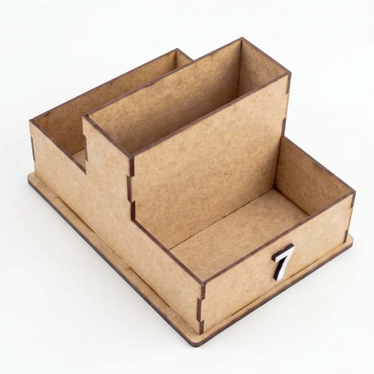 Kit 10 Porta Guardanapo Sachê em MDF com Divisórias Organizador de Mesa Restaurante Lanchonete