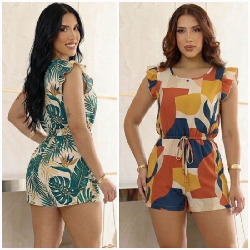 Macaquinho curto moda verao estampa tendência moda feminina
