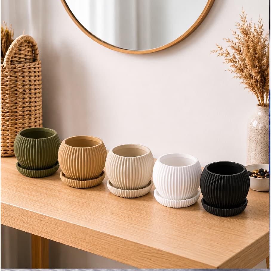 Vaso Moderno Decorativo Suculentas Cachepô Prato Drenagem