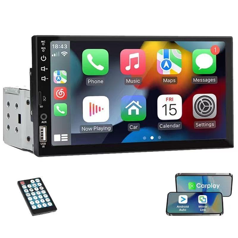 óLike Central Multimídia Universal 1 Din 7 Polegadas Mp5 Suporta Carplay e Android Touch Screen