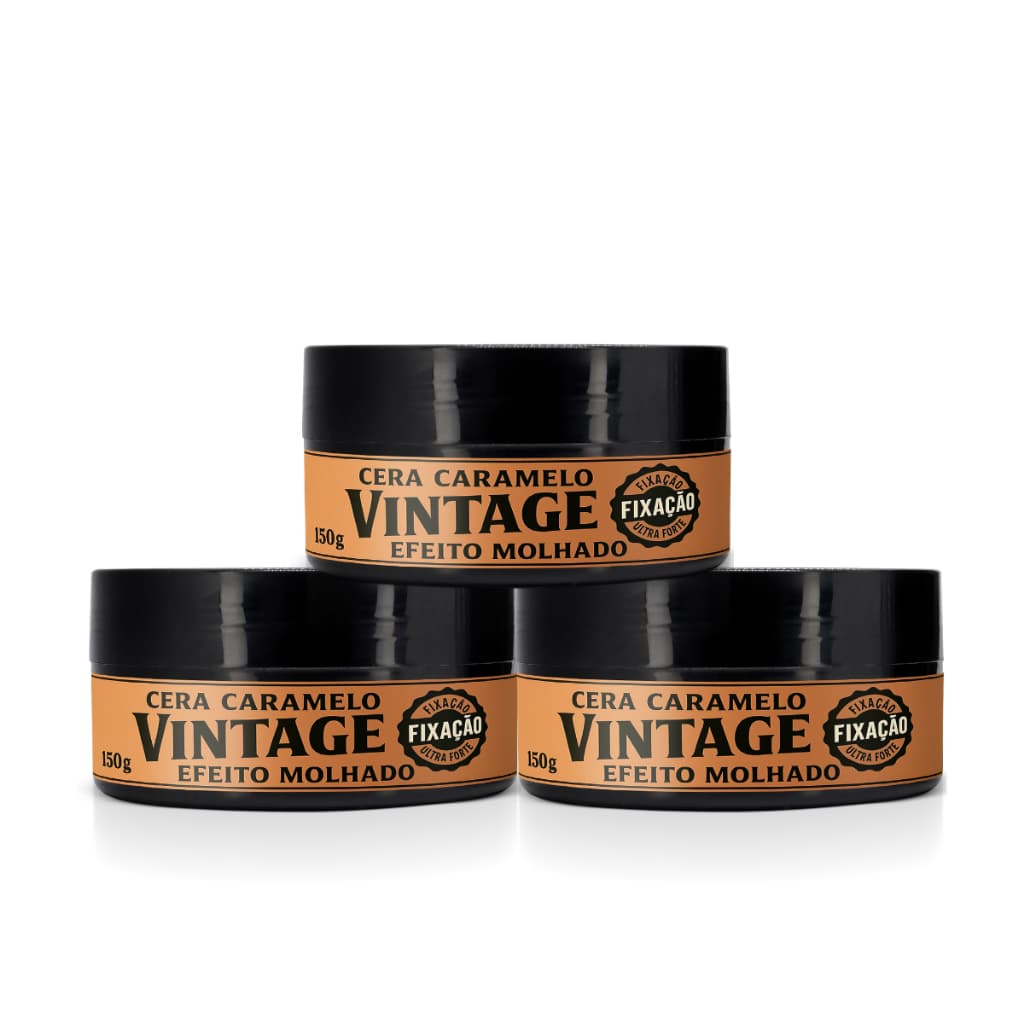 Kit Still Life Pomada Cera Modeladora Caramelo Efeito Molhado Fixação Forte 70g 3 Unidades