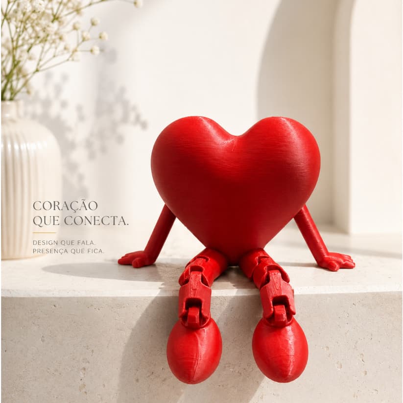 Coração Com Pernas Articuladas Decoração Enfeite Criativo