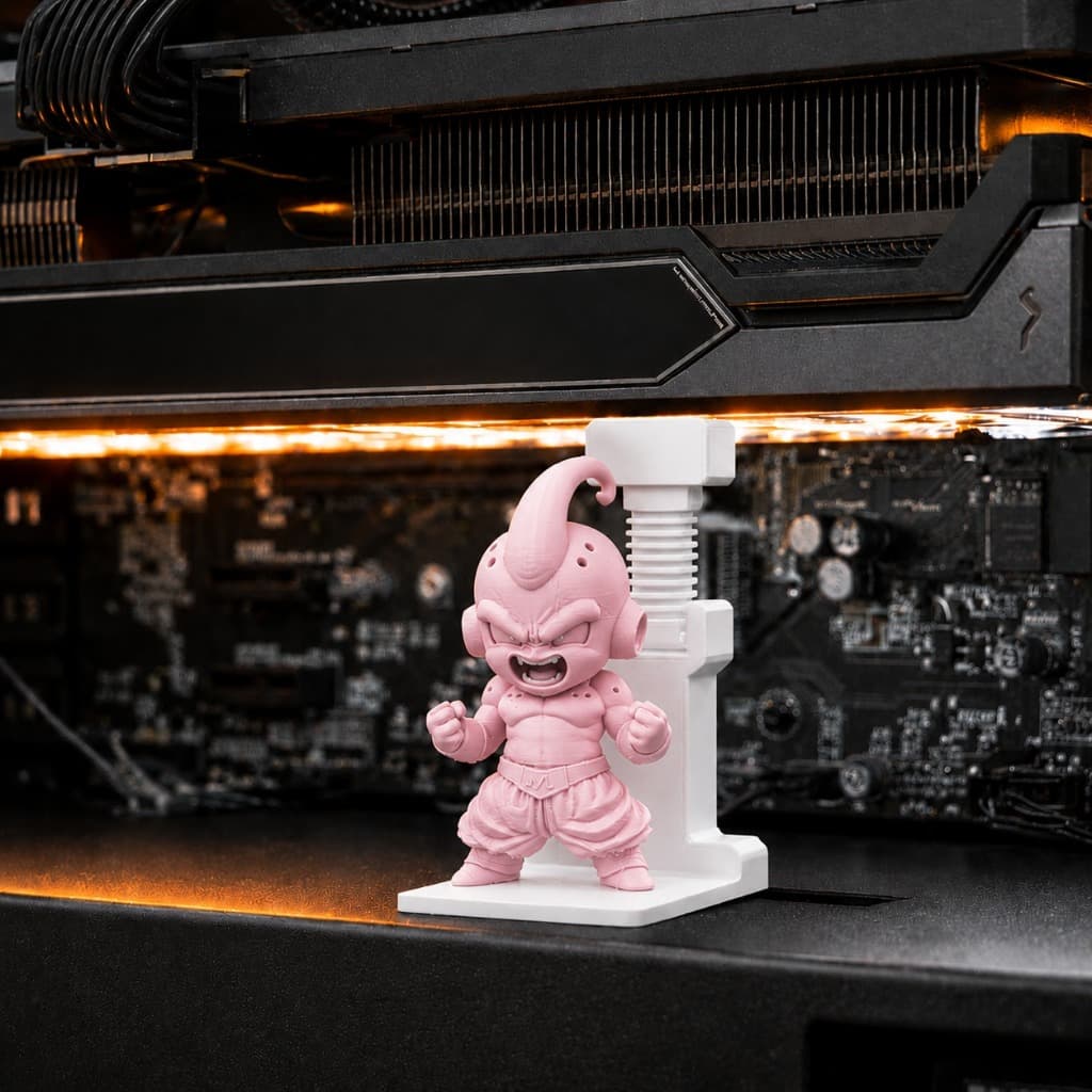 Suporte Madimbu Majin Boo Vertical Placa De Vídeo 7-12cm - Dragon Ball Z Gabinte PC Gamer