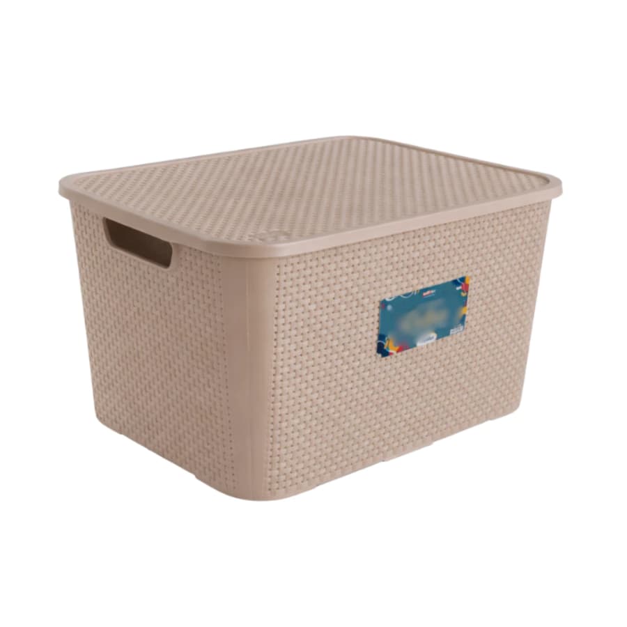 Caixa Organizadora Rattan 70 Litros Multiuso Resistente Com Tampa