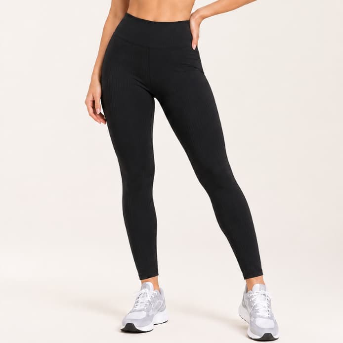 Calça Legging Feminina Canelada Cintura Alta Fitness Academia Treino Dia a Dia