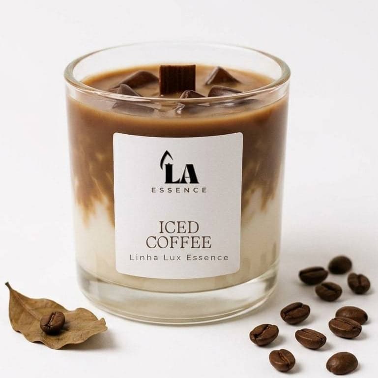 Vela Aromática Artesanal 130g Café Gelado Vela Perfumada Decorativa