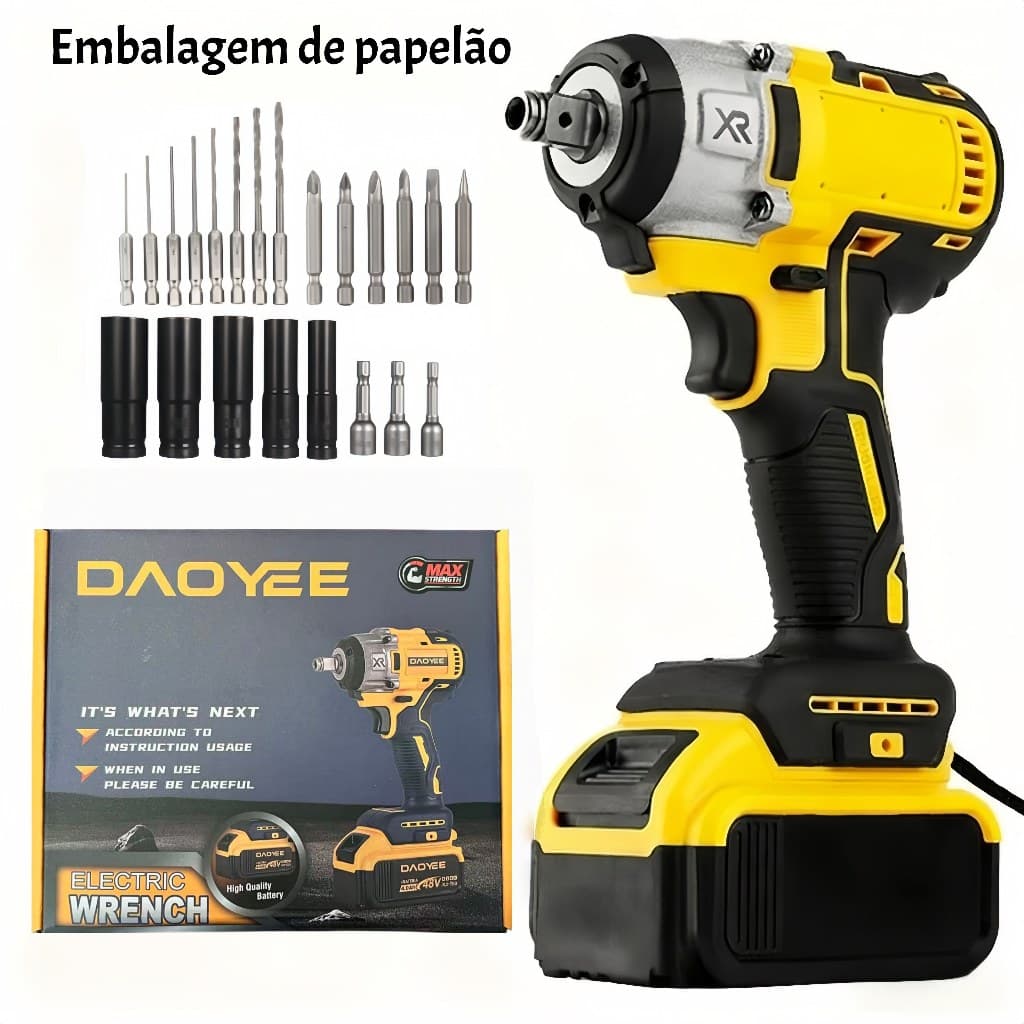 Furadeira e Chave De Impacto 10 Núcleos 4000mAh 48v Bateria 330nm