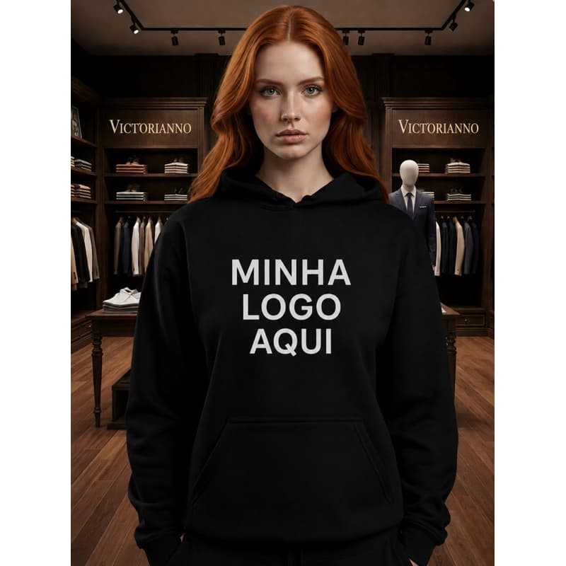 Casaco de Moletom UNISSEX com Capuz e bolso canguru.