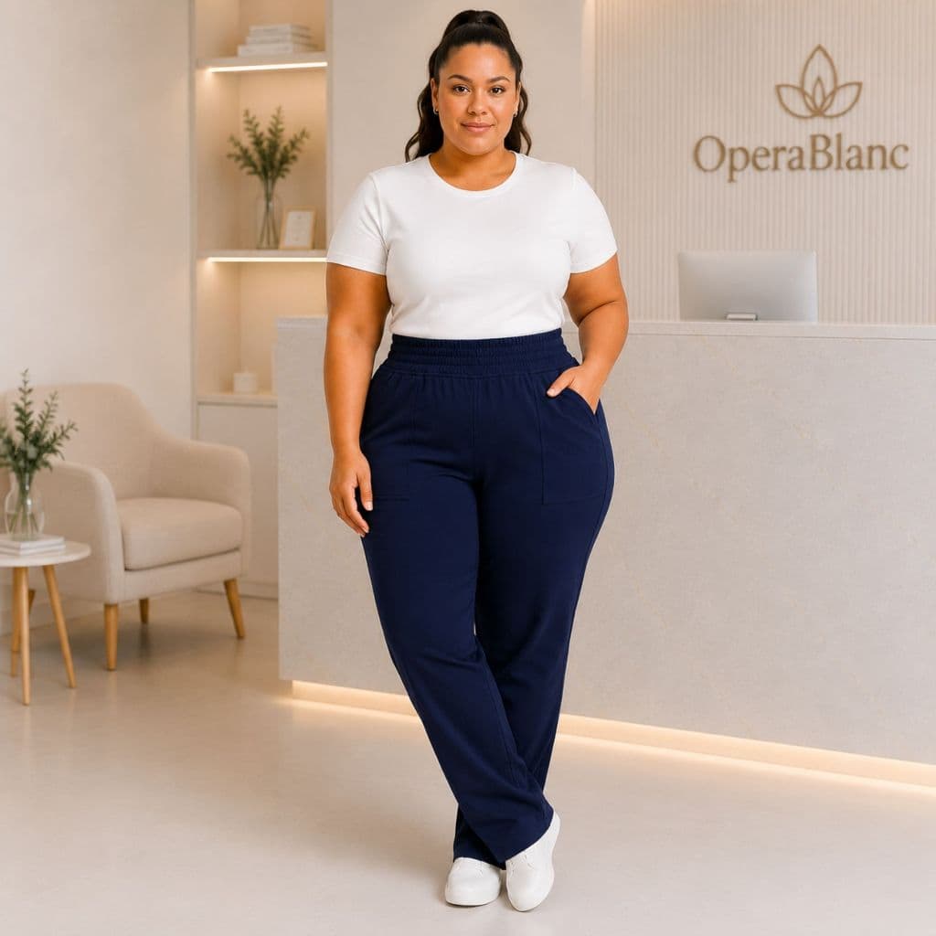 CALÇA FEMININA HOSPITALAR Plus Size Tecido: Alfaiataria com Elastano Somente Parte Inferior do Scrub