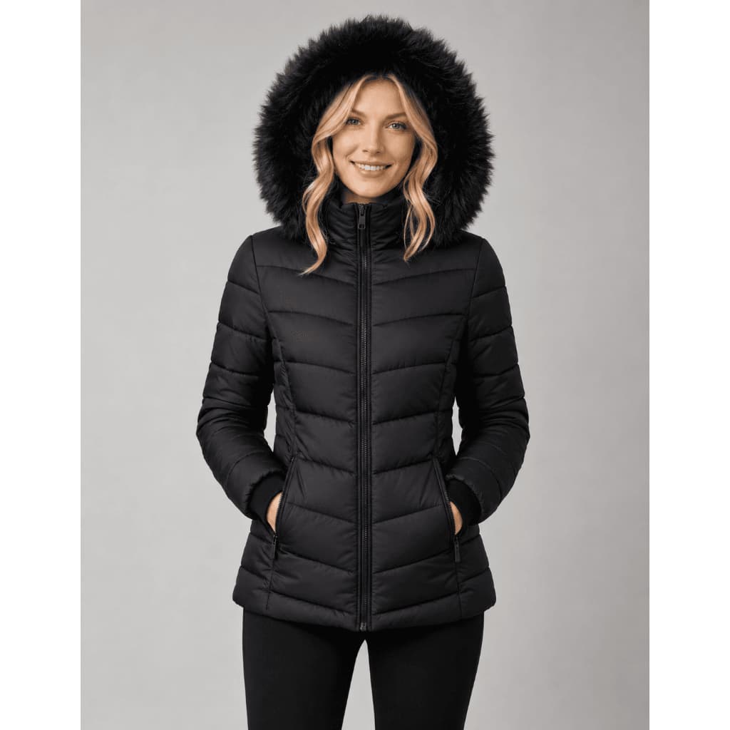 Jaqueta Feminina Puffer Bobojaco Peluciado Forrado Corta Vento Impermeável
