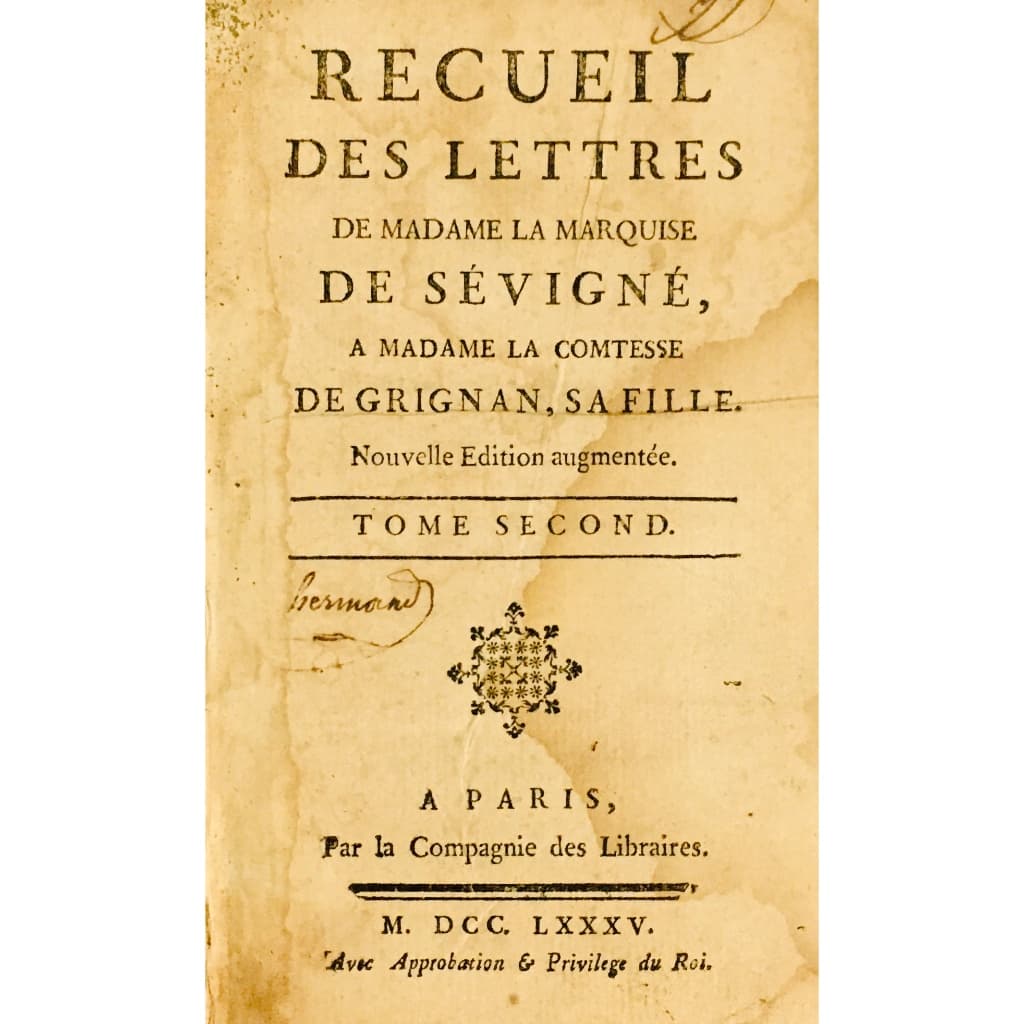 Recueil des Letters de Madame La Marquise de Sevigne, 2 Tome - Marie de Rabutin-chantal