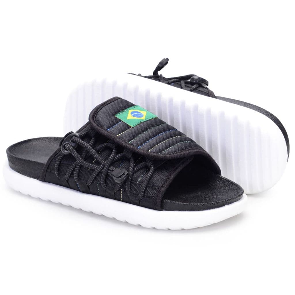 Chinelo Slide Masculino Bandeira do Brasil Casual Conforto Premium