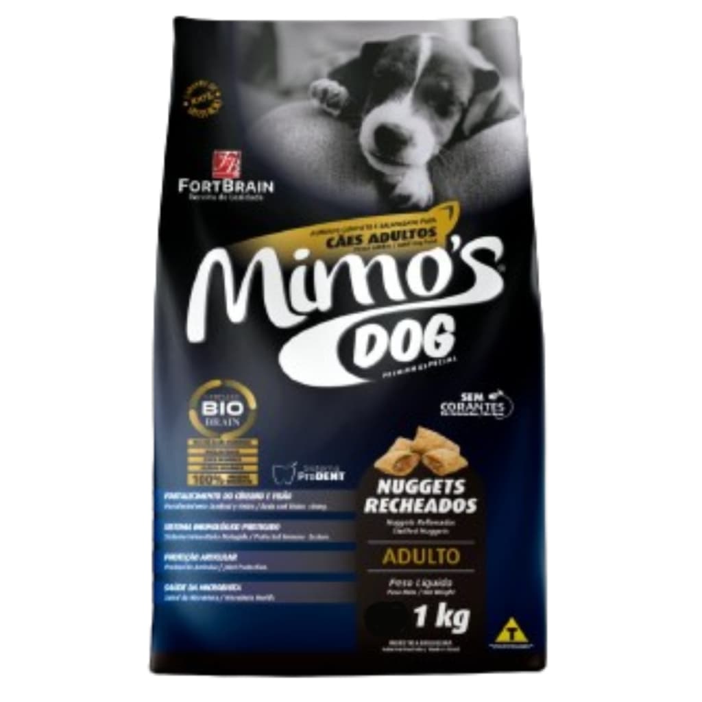 Ração Mimo's Dog 1 Kg Nuggets Recheados p/ Cães
