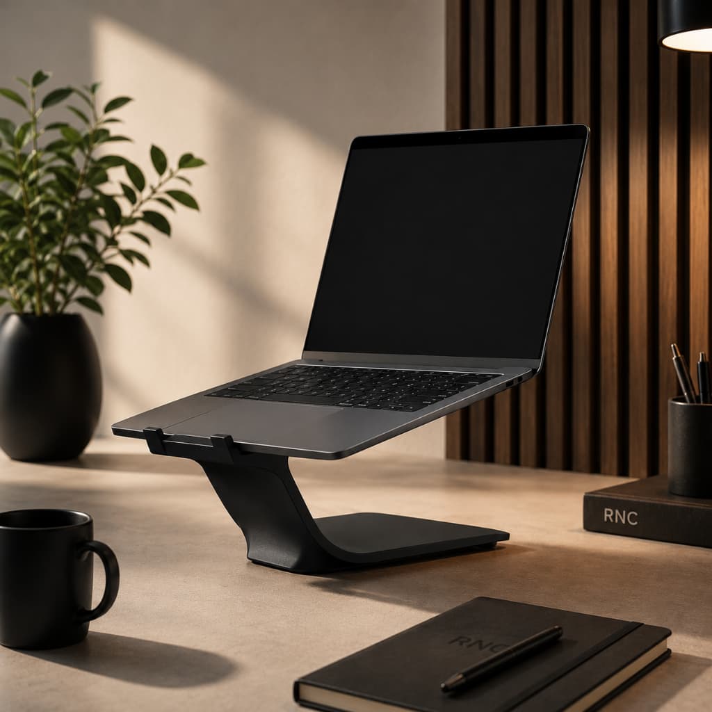 Suporte Notebook Flutuante Ergonômico Base Elevada Mesa Home Office Laptop Minimalista