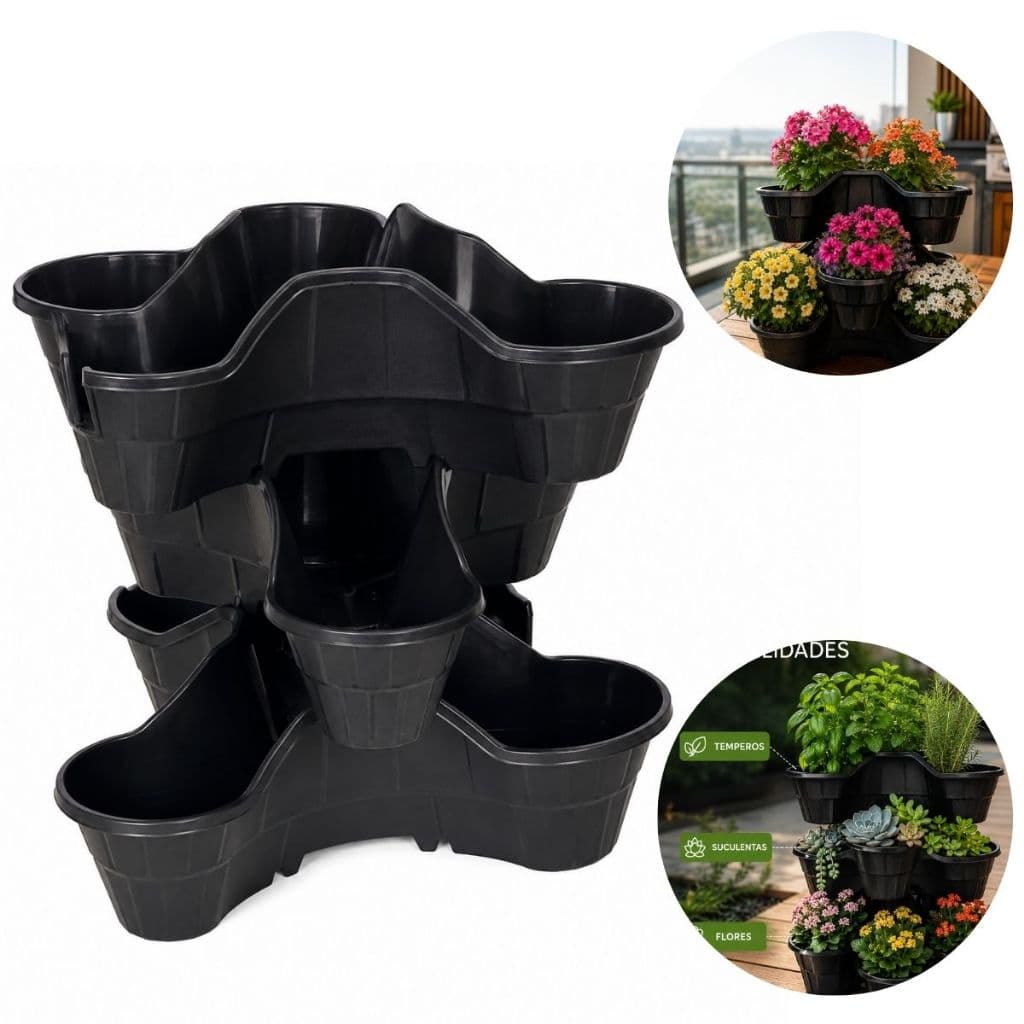Vaso Empilhável Jardim Vertical Temperos Flores Suculentas