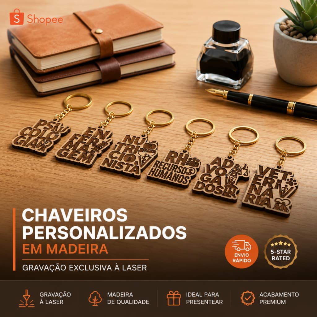 Kit Chaveiros Profissões MDF Personalizados | Lembrancinhas e Eventos