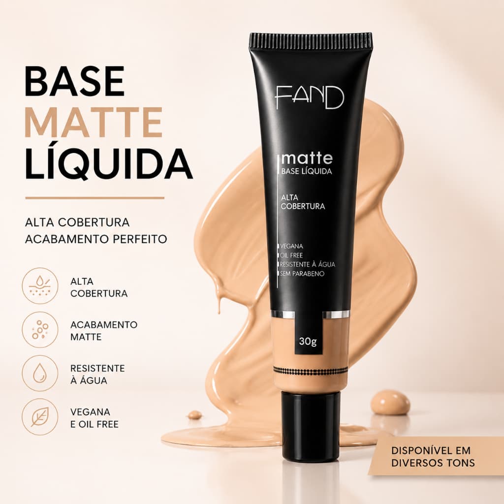 Base Líquida Matte Fand Cosméticos 30g