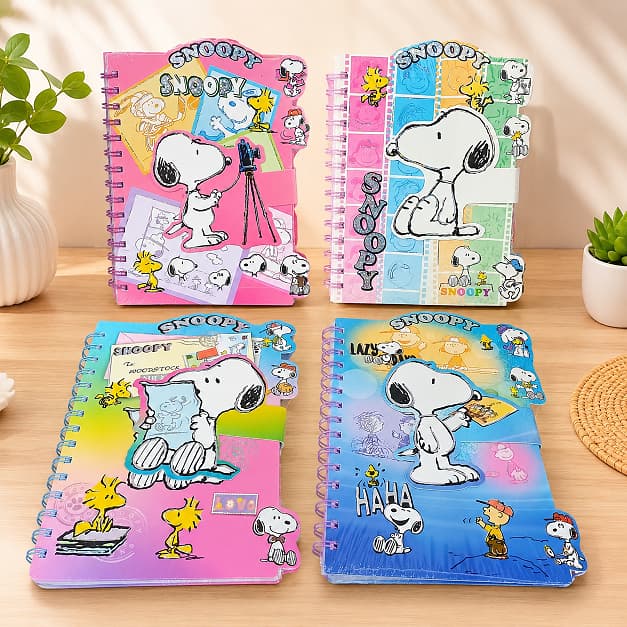 CADERNO DE ANOTAÇÕES - A5- SNOOPY- FECHO EM VELCRO