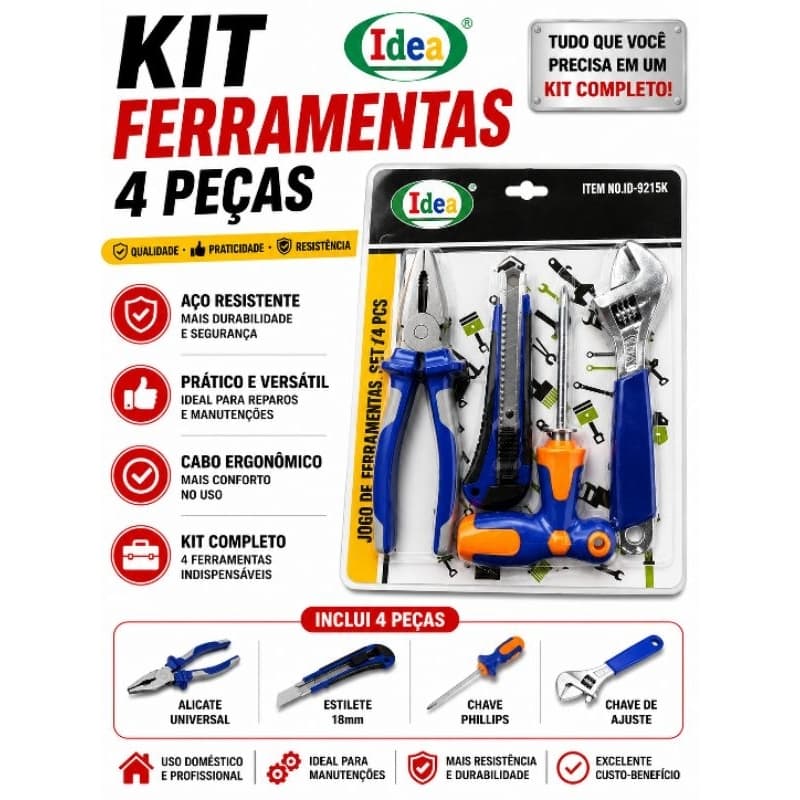 kit alicate estilete chave Philips chave de ajuste kit com 4 peças
