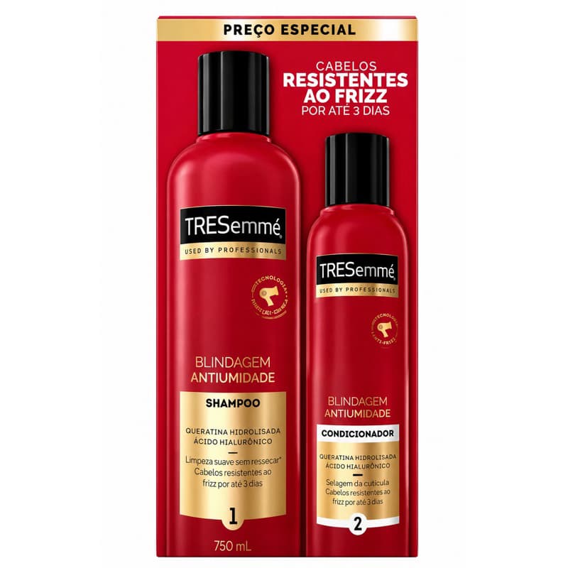 Kit TRESemmé Blindagem Antiumidade Shampoo 350ml + Condicionador 175ml