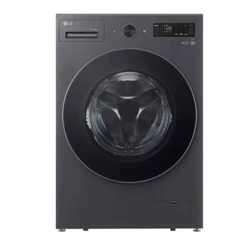 Máquina Lava e Seca LG Smart 16kg Black Inox com Inteligência Artificial AI DD 127V Preta