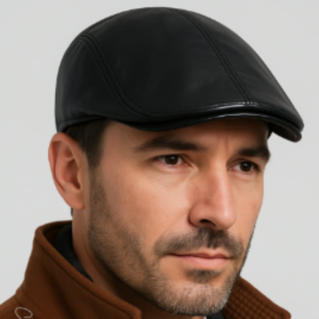 Boina Masculina Italiana Clássica Corino Premium Ajustável Estilo Inglês Elegante