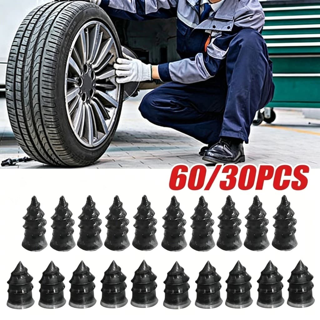 Kit com 30/60 parafusos para reparo rápido de pneus de carros, motos, caminhões e vans.