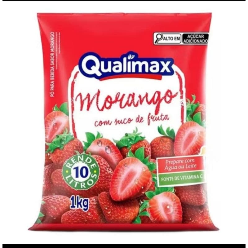 suco Qualimax 1litro rende até 10 litros sabor morango