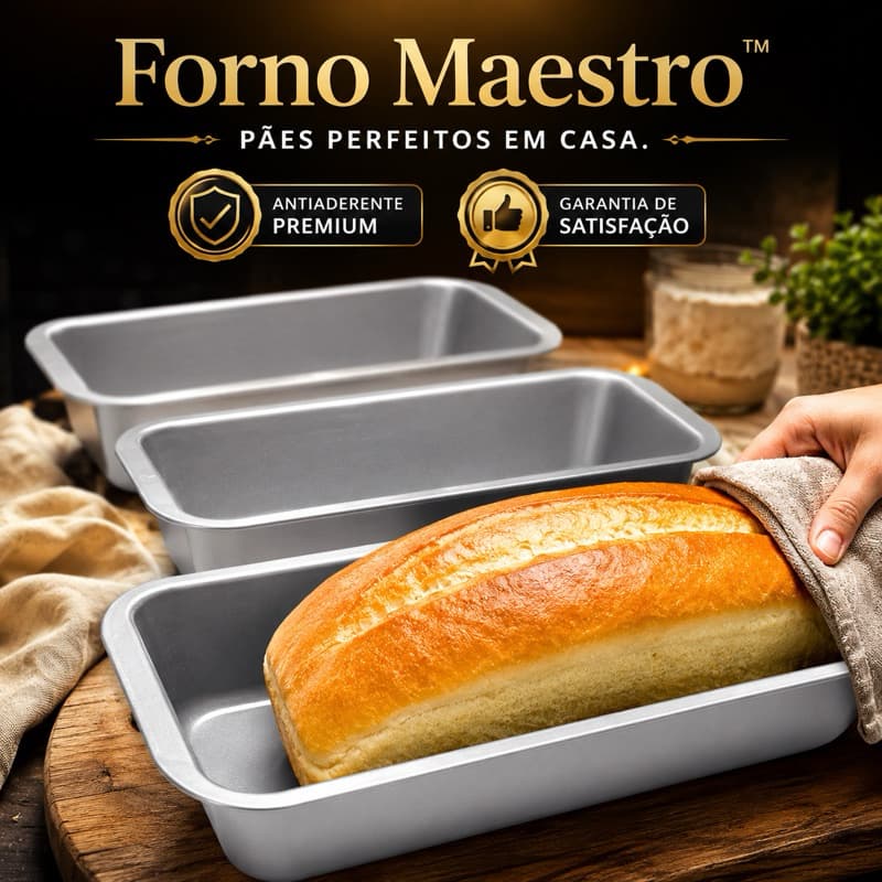 Conjunto Formas Silicone Antiaderente Pao 3 Pecas Facil Desenformar Assar
