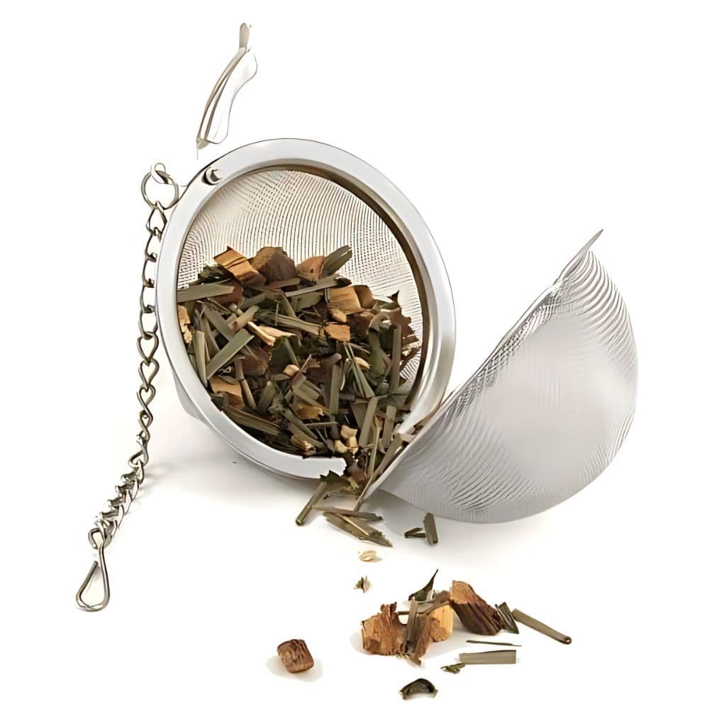 Infusor de Chá Inox Extra Fino com Tampa Ideal Folhas Soltas Ervas Sabor e Propriedades Preservadas