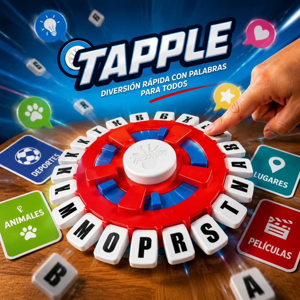 Jogo Tapple GRANDE 24cm Versão Portuguesa - Stop Educativo com Temporizador para Família【Versão Em Portuguesa】