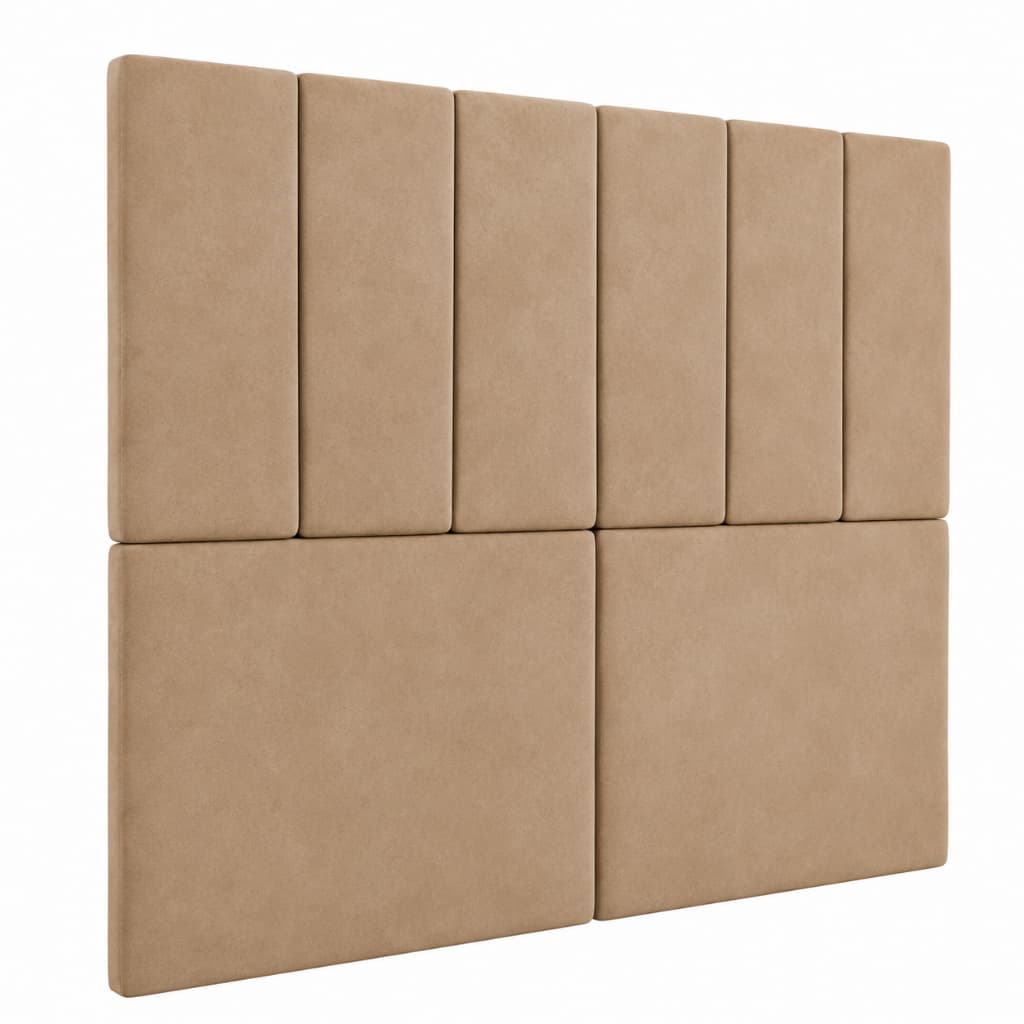 Cabeceira De Cama Casal 140 Cor Bege Estofada Almofadada 110cm de Altura Casa LGM