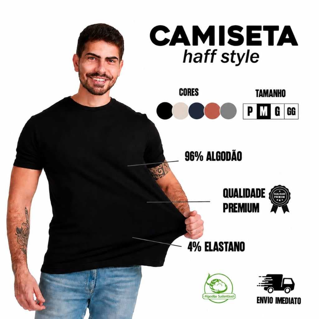 Camisa de Malha Slin Algodão com Elastano 96% Algodão 4% Elastano