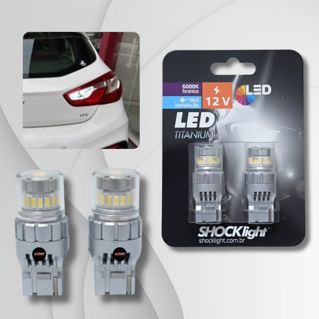 SHOCKlight - Par Lâmpada Led T20 1 Polo 7440 Titanium 23 SMD-4014/3030 6000k 12v