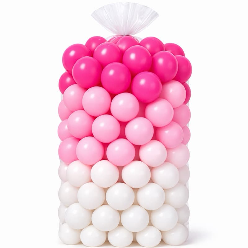 Bolinhas de Piscina até 100 unidades 76mm Premium ROSA BEBÊ PINK E BRANCO | Resistentes e Não Amassam Envio RápidoO