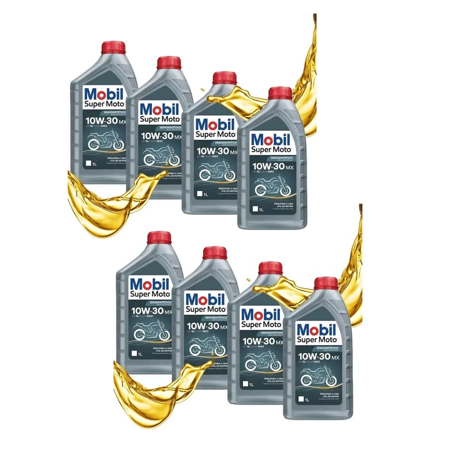 Óleo Mobil 4T Super Moto 10W-30 MX Semissintético - 8 Litros