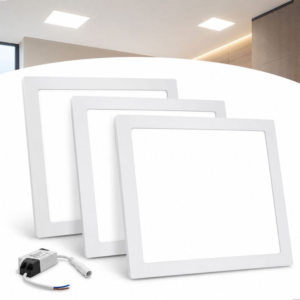 Plafon Kit 3 LED Embutir Quadrado 12W Luz Branco Fria 6500K Bivolt Original