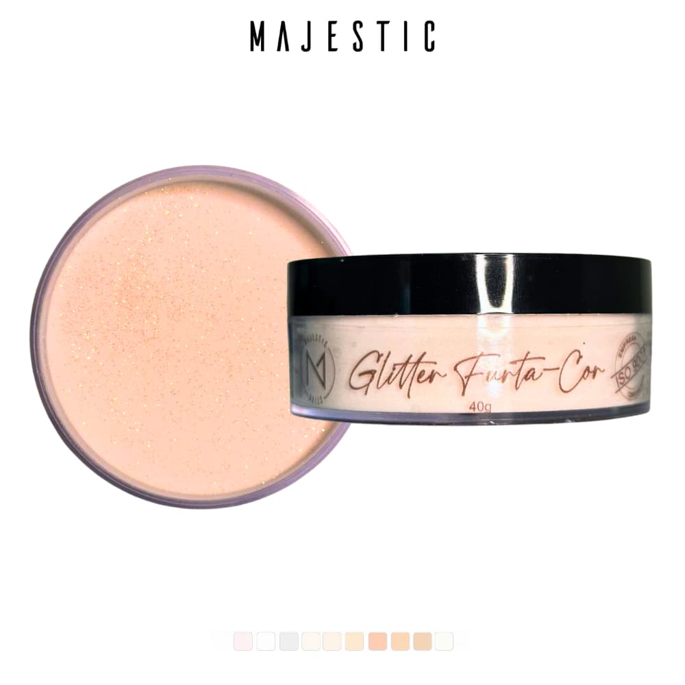 Pó acrílico GLITTER FURTA-COR (12 cores) Alongamento Majestic Nails