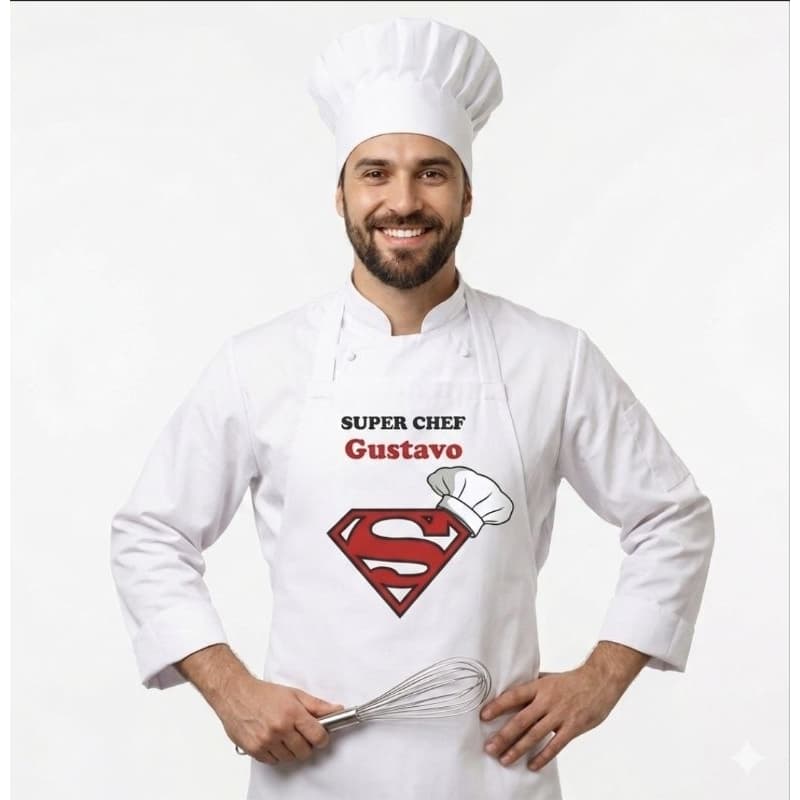 Avental Personalizado Super Chef Envie Seu Nome