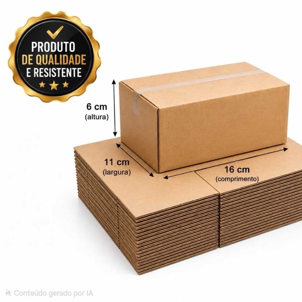 Caixas de Papelão 16x11x6 Premium Resistente Alta Qualidade Embalagem Ecommerce Shopee