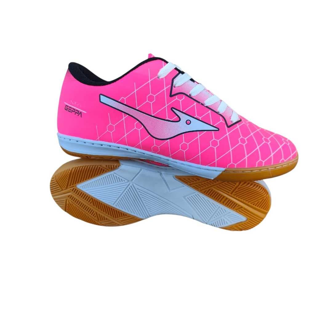tenis chuteira futsal nu rosa colada costurada quadra,salão futebol
