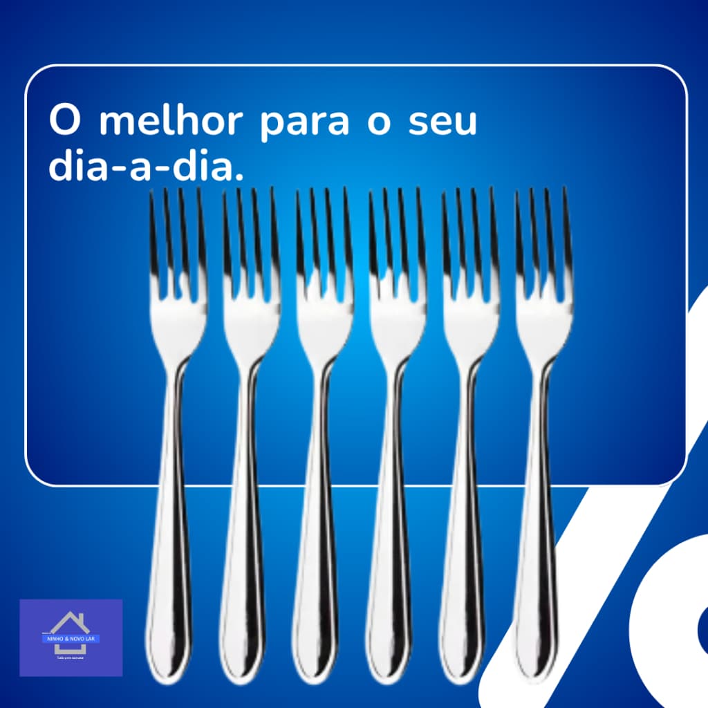 KIT 6 Garfos de Mesa Angra em Inox Resistente e Durável