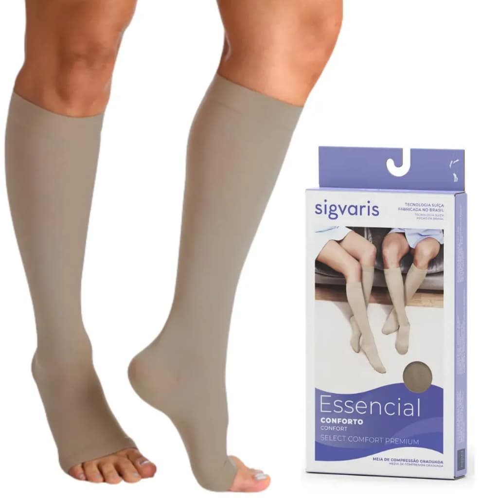 Meia Sigvaris 3/4 Panturrilha  Select Comfort Premium Controle Clima Recuperação Tratamento e Viagem